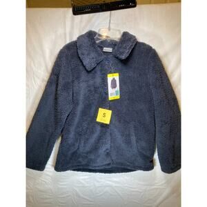 32 Degrees Heat Navy Blue Plush Sherpa Faux Fur Coat - Size Small